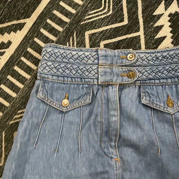 Free People High Waist Braided Detail Jean Skirt NWOT 0 - Picture 3 of 4